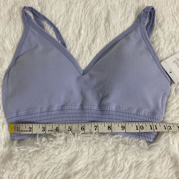 Tranquil & True Bra Bralette Blue Striped Women Teens Youth Sport Bra Stretch - Picture 7 of 11